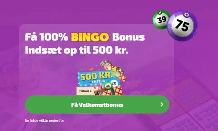 Spilnu bingo bonus - op til 500 kr Spilnu Bingo Bonus - op til 500 kr