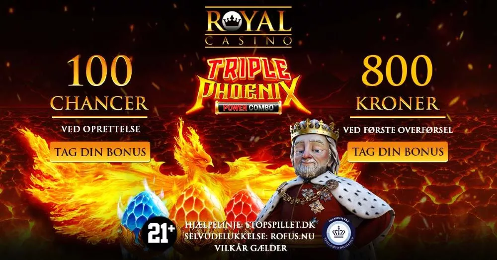 Royal Casino Bonus 100 spins og 800 kr