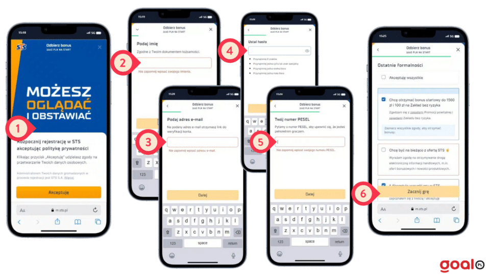 Rejestracja konta w STS z kodem - krok po kroku Rejestracja z kodem STS