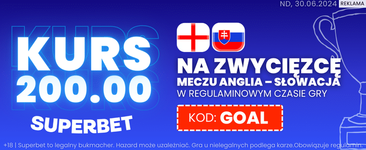 Promocja Superbet Anglia - Słowacja Superbet. Anglia - Słowacja