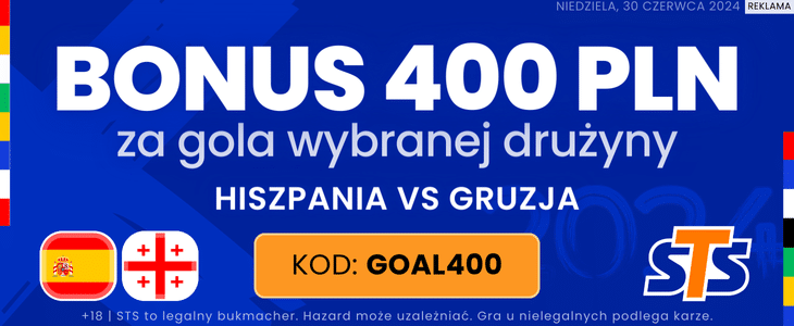STS. Promocja na mecz Euro 2024 Promocja STS na mecz Hiszpania - Gruzja