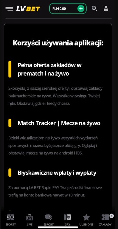 aplikacja mobilna LV BET LV BET aplikacja mobilna