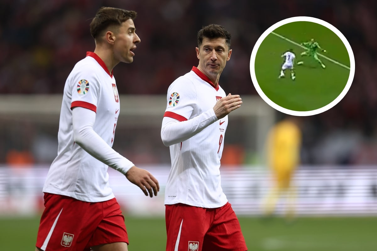 Jan Bednarek i Robert Lewandowski