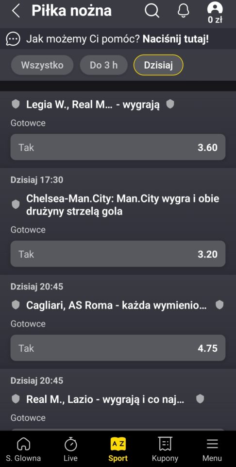 Gotowce w zakładach Fortuny Gotowe zakłady Fortuna