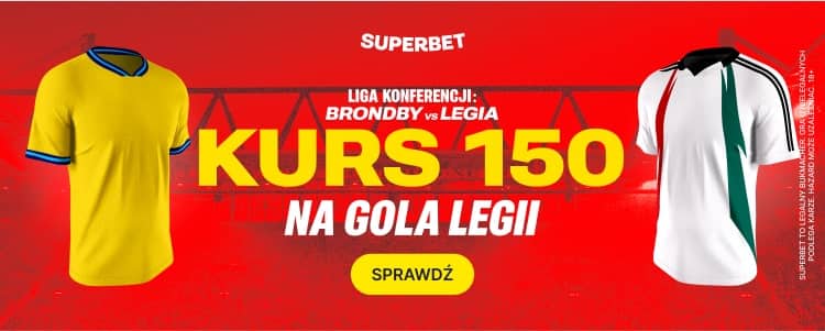 Kurs 150.00 na bramkę Legii z Broendby Promocja w STS na bramkę Legii z Broendby