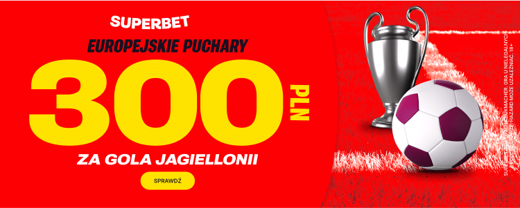 Bonus 300 zł w Superbet za gola Jagiellonii z Bodo Promocja Superbet na mecz Jagiellonia Białystok - Bodo/Glimt
