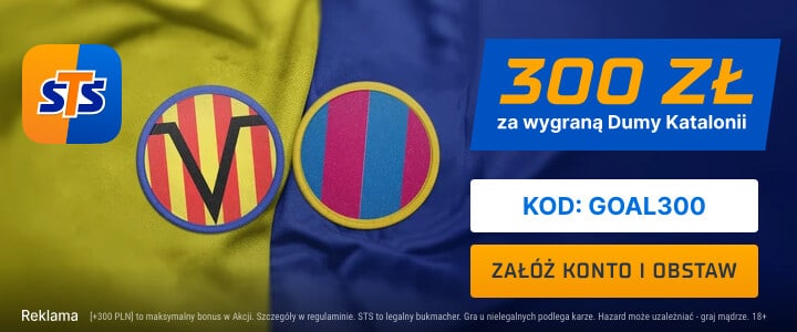 Bonus 300 zł za typ na zwycięzcę w meczu Villarreal - Barcelona Promocja STS na mecz Villarreal - Barcelona