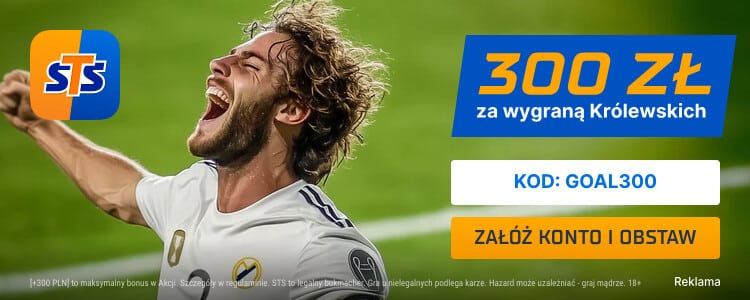 Bonus 300 zł w STS na mecz Real Madryt - Villarreal Promocja w STS na Real Madryt - Villarreal