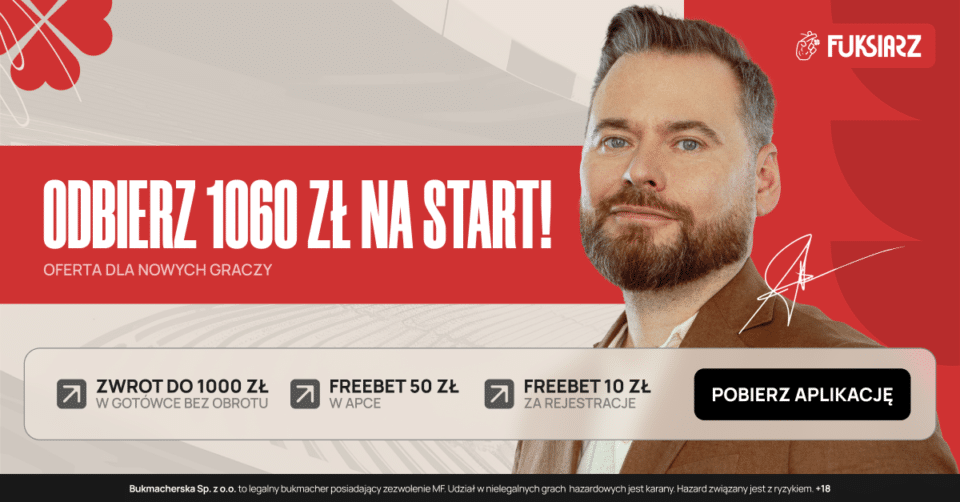 Nowy bonus powitalny Fuksiarz Nowa oferta na start u bukmachera Fuksiarz