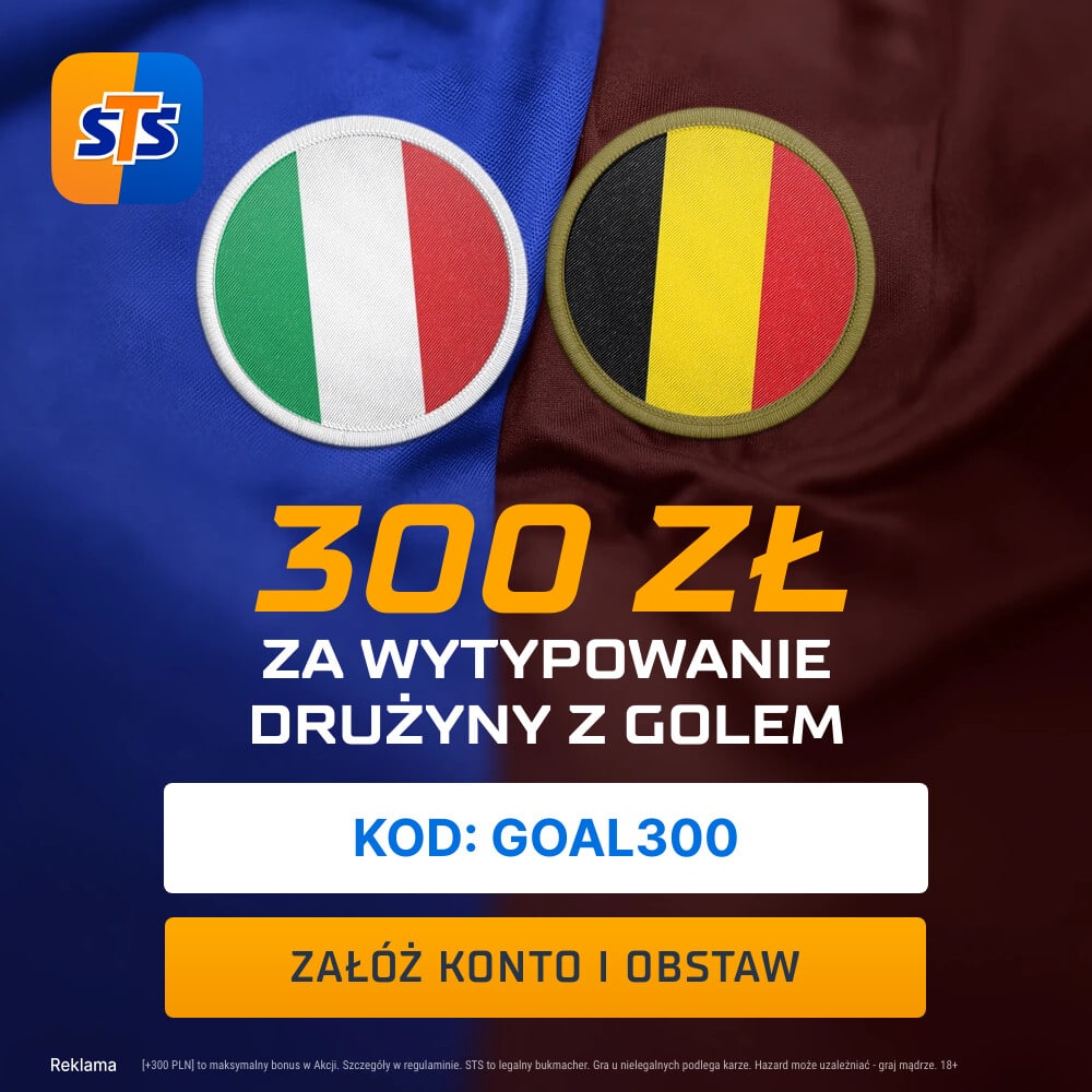 Promocja w STS na mecz Włochy - Belgia
