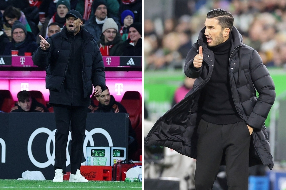 Vincent Kompany (trener Bayernu) i Nuri Sahin (trener Borussii)