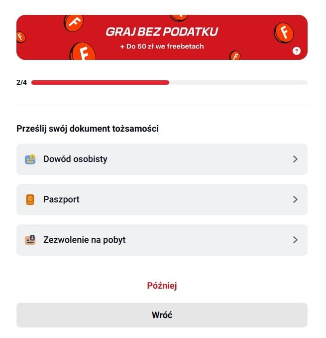 Betclic rejestracja - dane osobowe