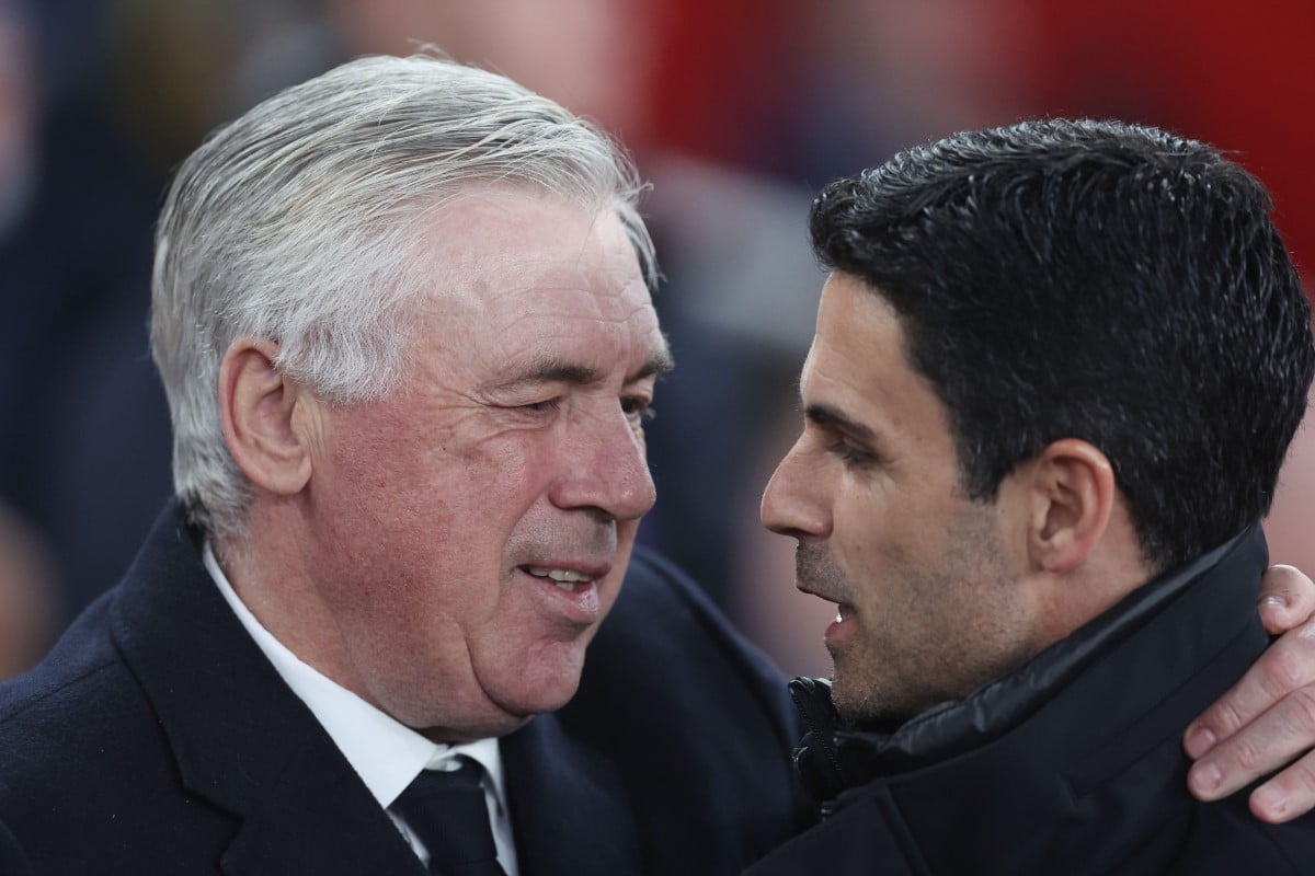 Carlo Ancelotti oraz Mikel Arteta