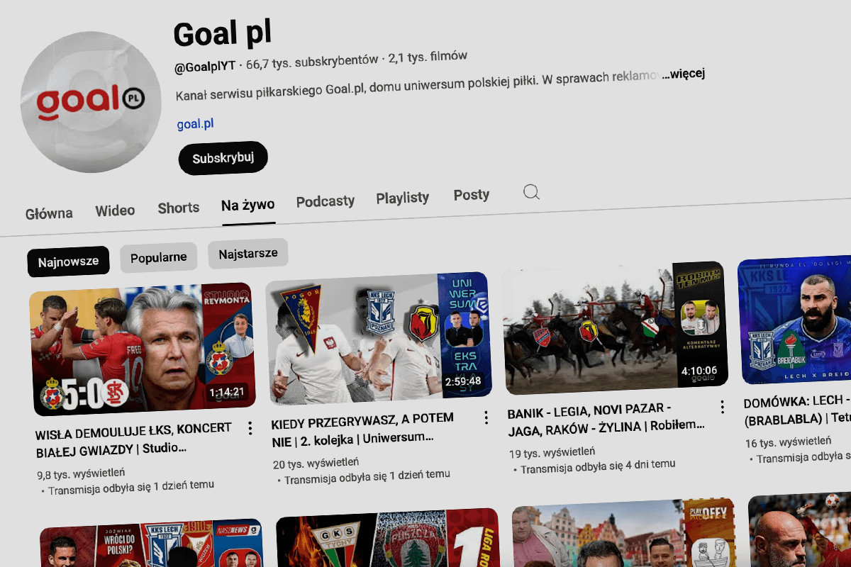 Kanał Goal.pl na YT