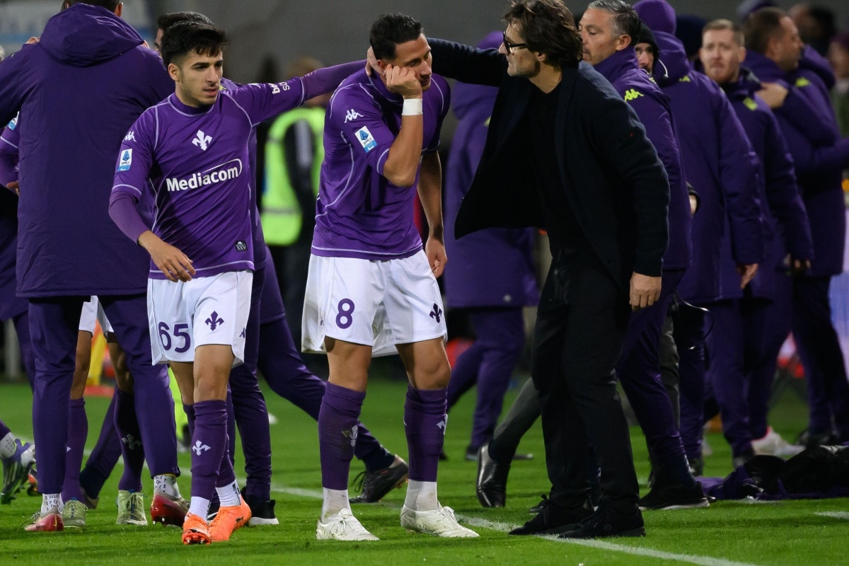 Paolo Vanoli i piłkarze Fiorentiny