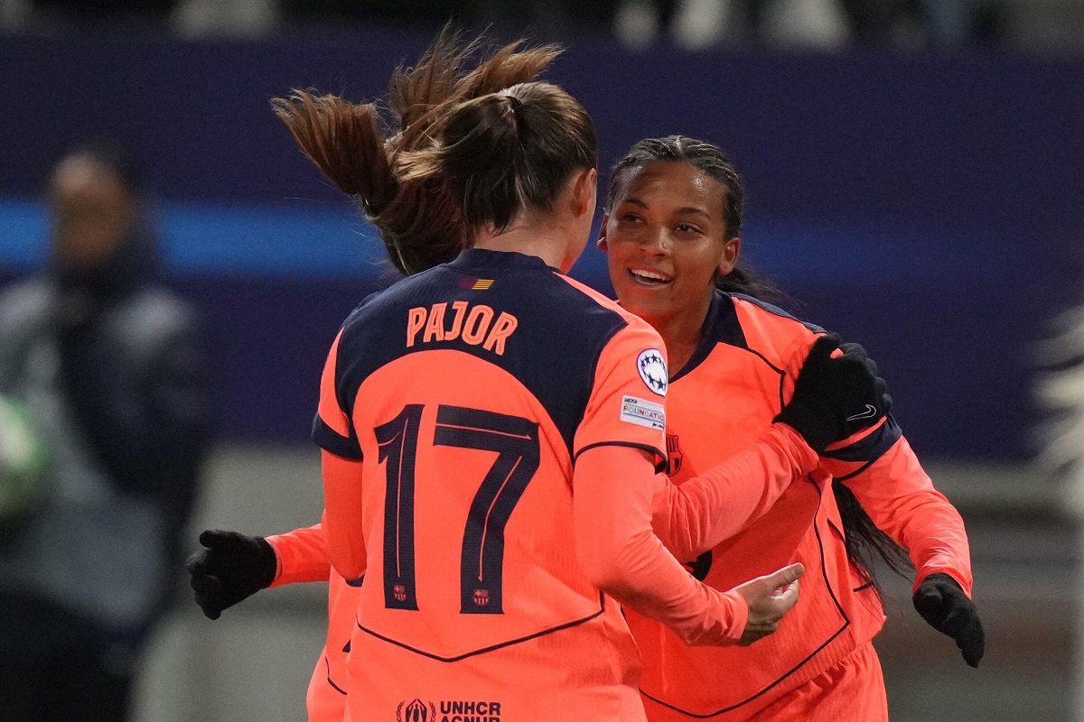 Ewa Pajor i Vicky Lopez (Paris FC - Barcelona)