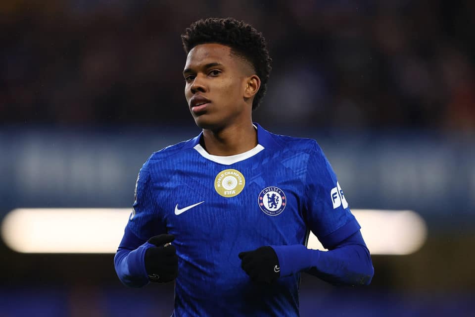 Estevao Willian in the current Chelsea home kit