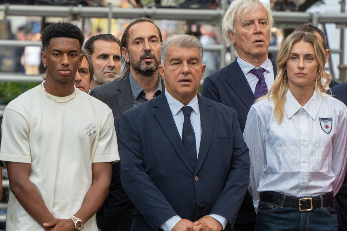 Alejandro Balde, Joan Laporta i Alexia Putellas