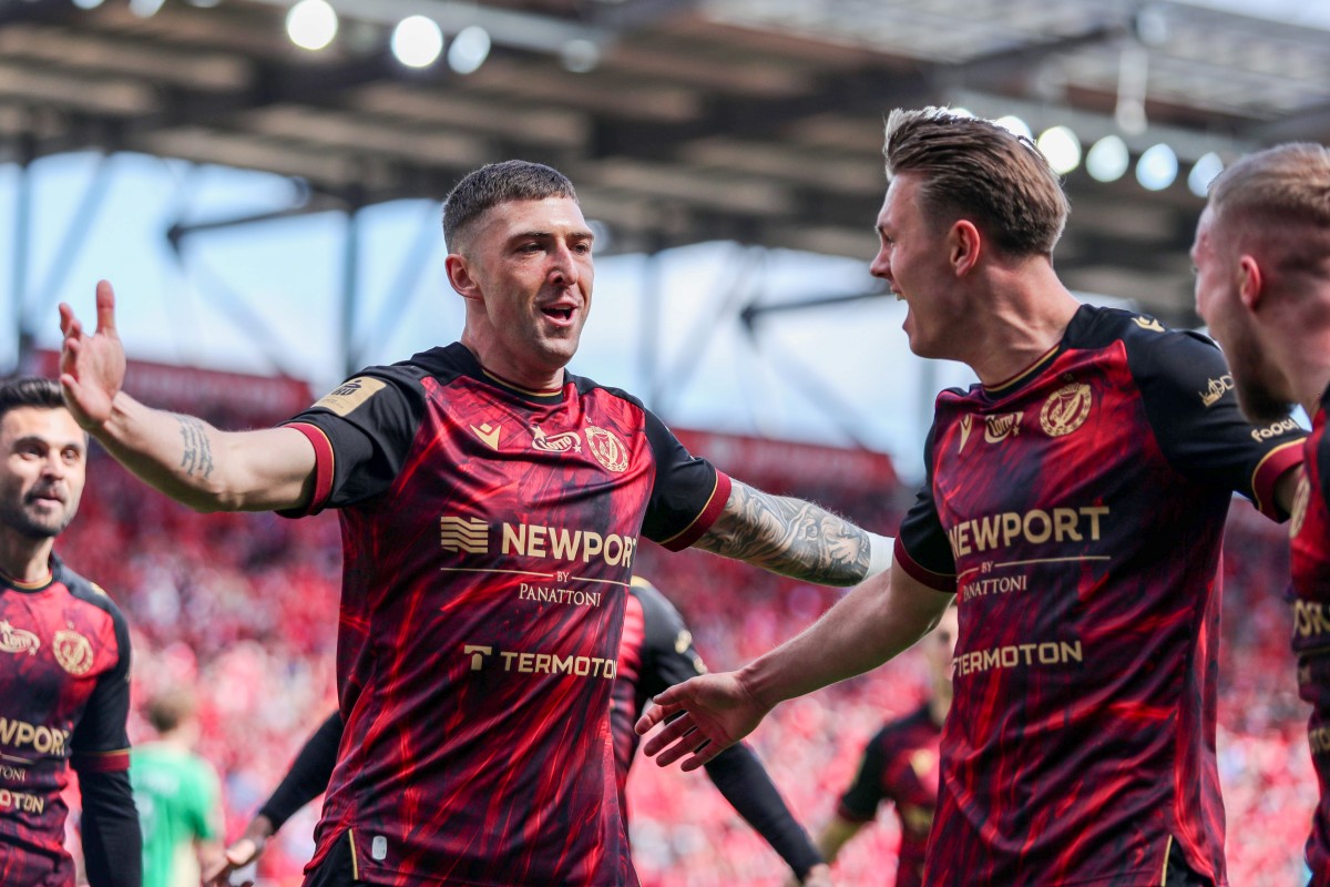Radość piłkarzy Widzewa Łódź