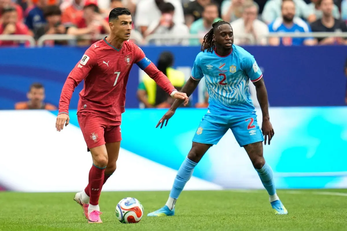 Cristiano Ronaldo oraz Aaron Wan-Bissaka