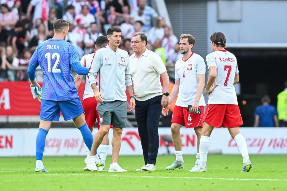 Jan Urban i piłkarze reprezentacji Polski