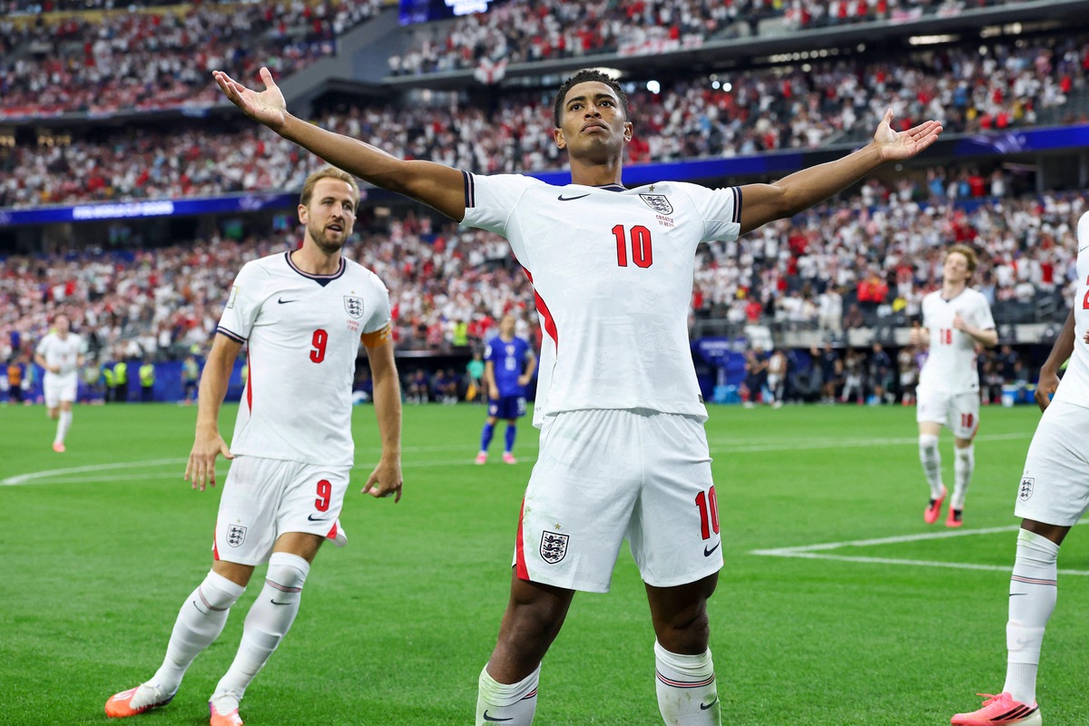 Jude Bellingham i Harry Kane w meczu z Chorwacją